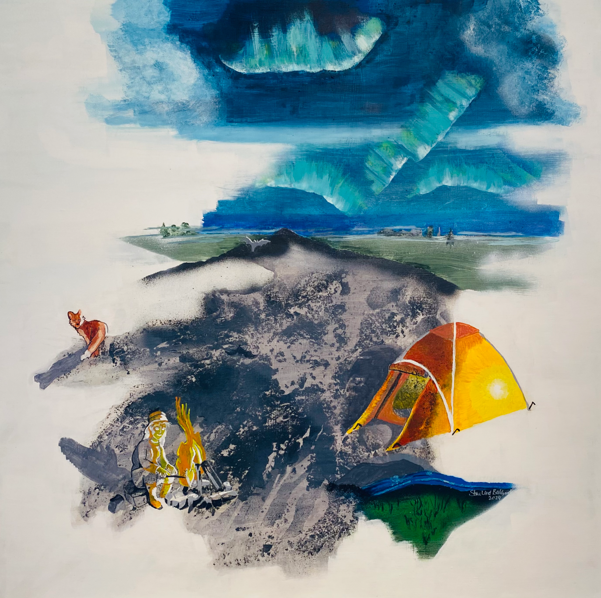 "Camp" Akryl på lærred 100 x 100 cm