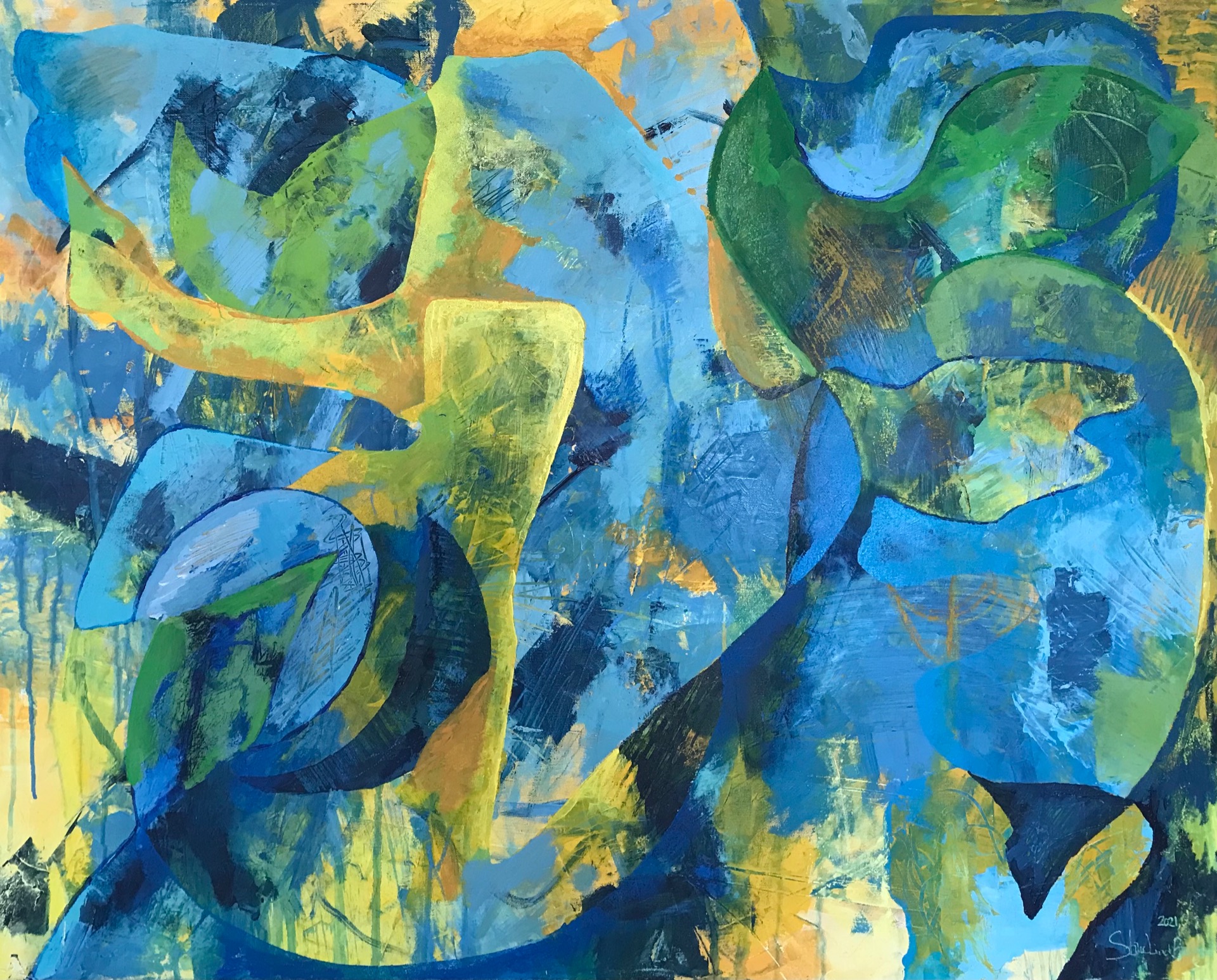 "Former" Akryl på lærred 80 x 100 cm