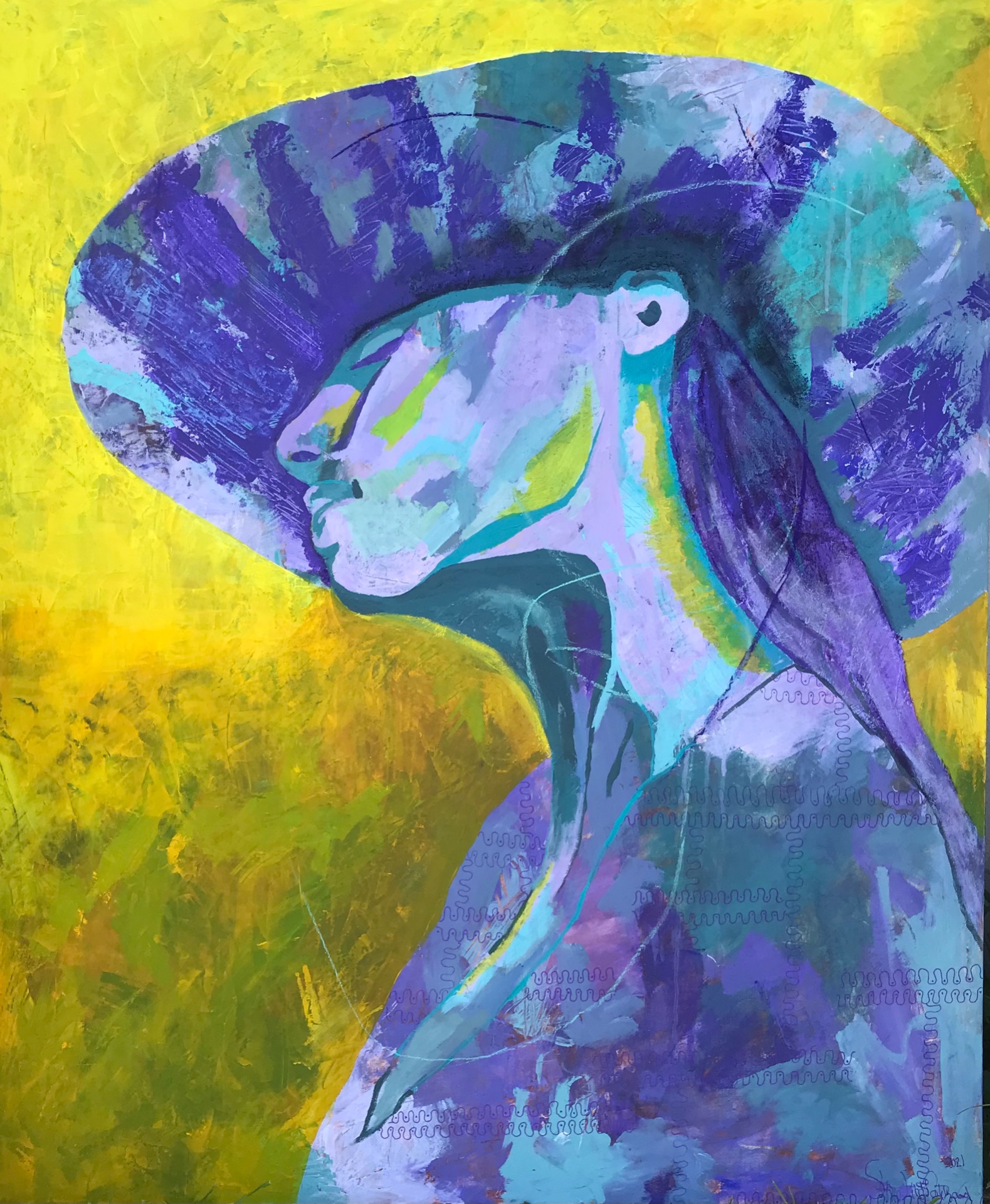 "Nynneren" Akryl på lærred 100 x 120 cm