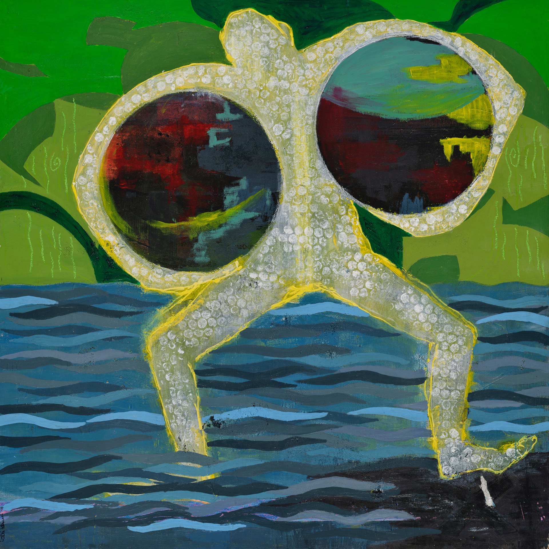"Skæbne" Akryl på krydsfiner 140 x 140 cm