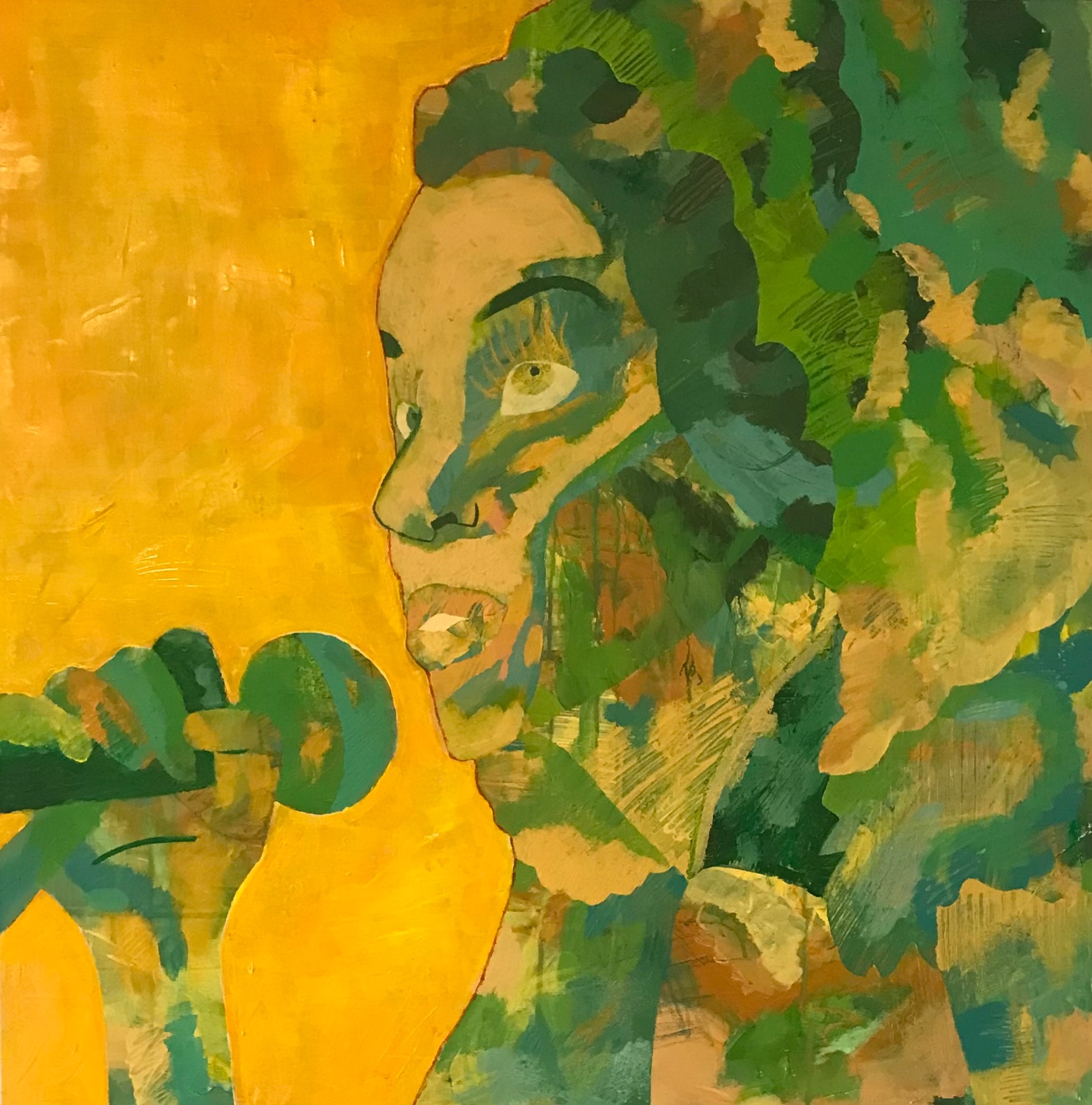 "Stjerne" Akryl på lærred 80 x 80 cm